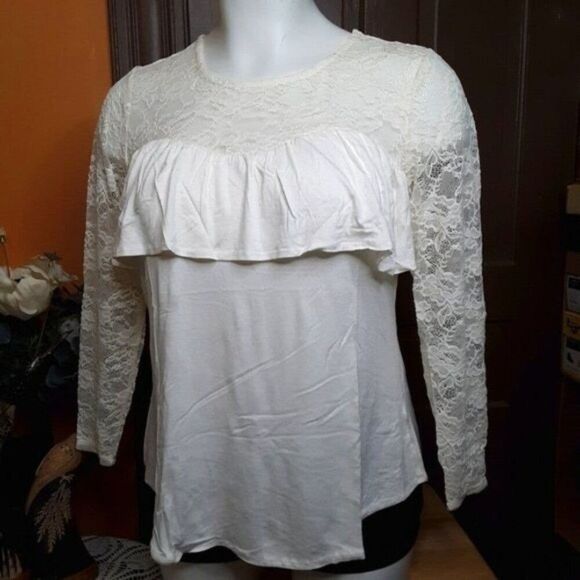 No Comment Women's Plus Lace Long Sleeve Blouse Top size 2X - Picture 2 of 11